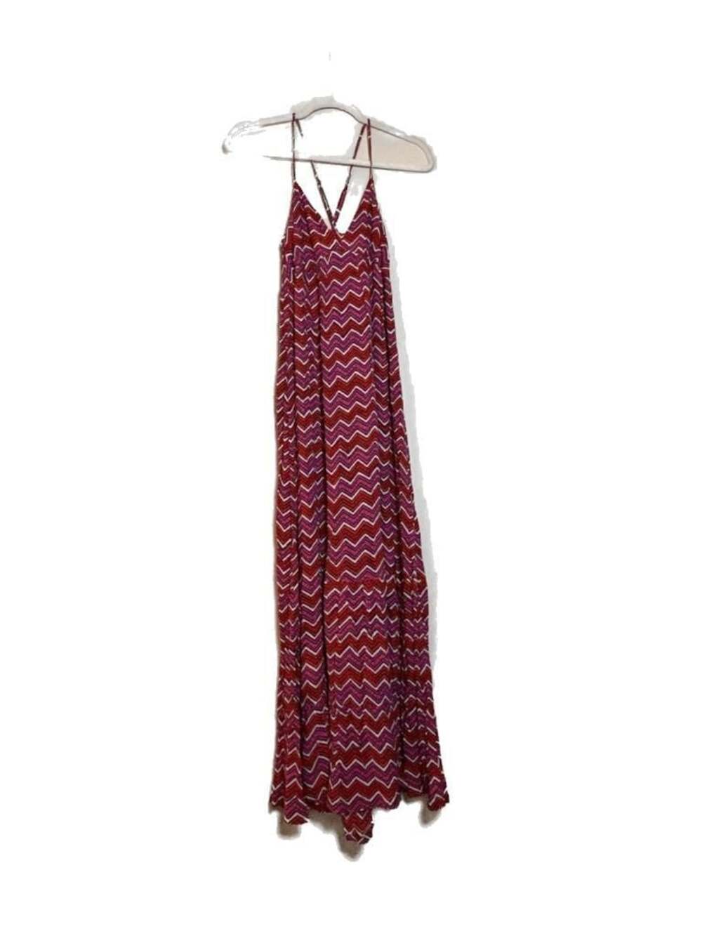 M Aerie Chevron Zigzag Print Spaghetti Strap Maxi Dress